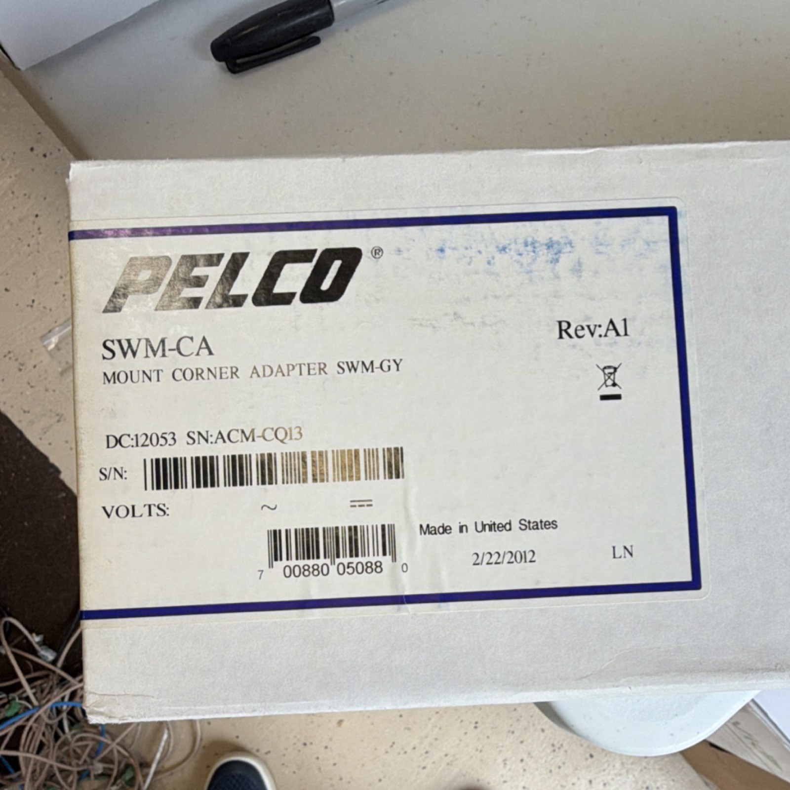 Pelco SWM-CA Corner Adapter Mount Surveillance Camera Bracket, Gray (SWM-GY)