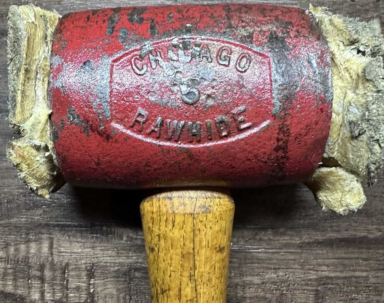 Chicago Rawhide (C/R) No 5-HEAVY-soft-blow split-head cast-iron frame Mallet