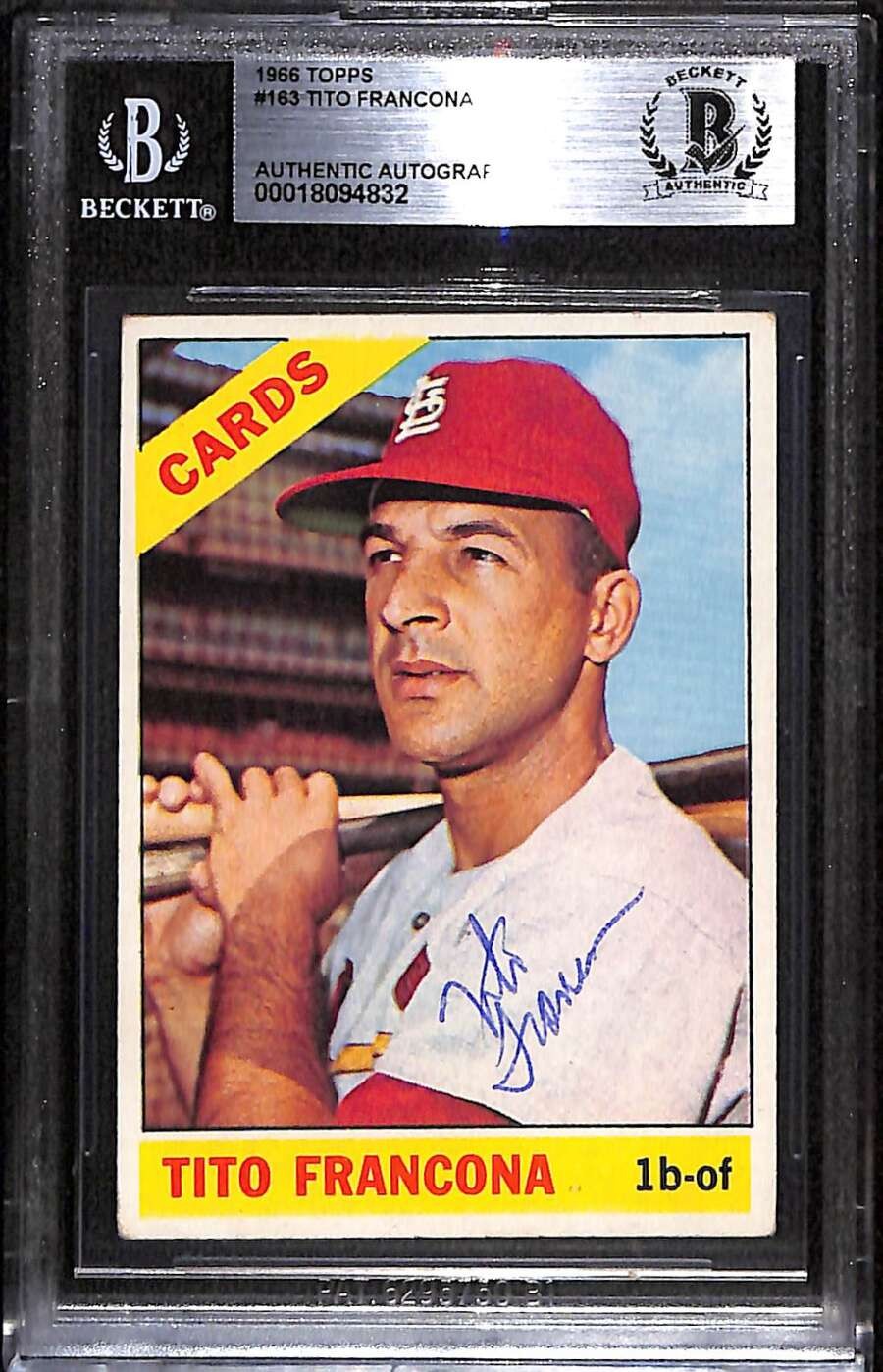 1966 Topps 163 Tito Francona  BGS Auto Autographed BAS Authentic C99614