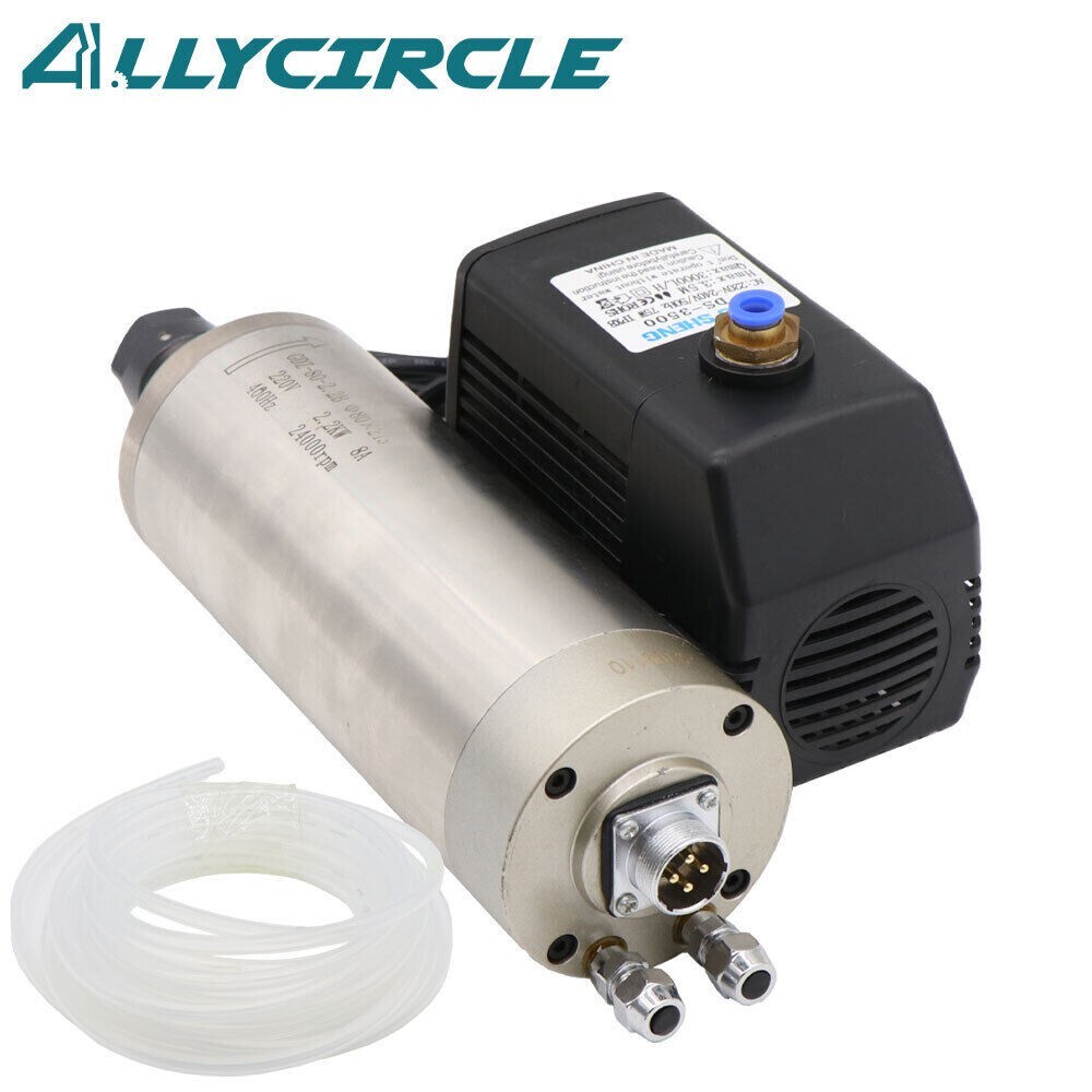 2.2KW Water Cooled Spindle Kit ER20 220V 24000RPM 80MM& Water Pump&Pipes CNC