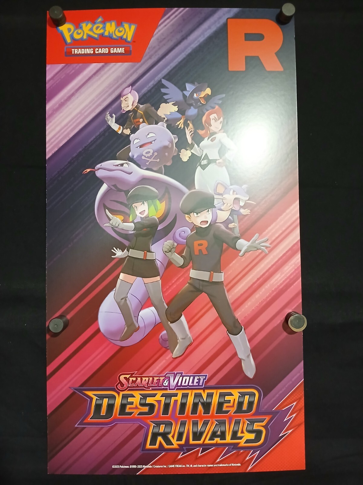 Pokemon Destined Rivals Double Sided Ceiling Banner Team Rocket 12" x 22"
