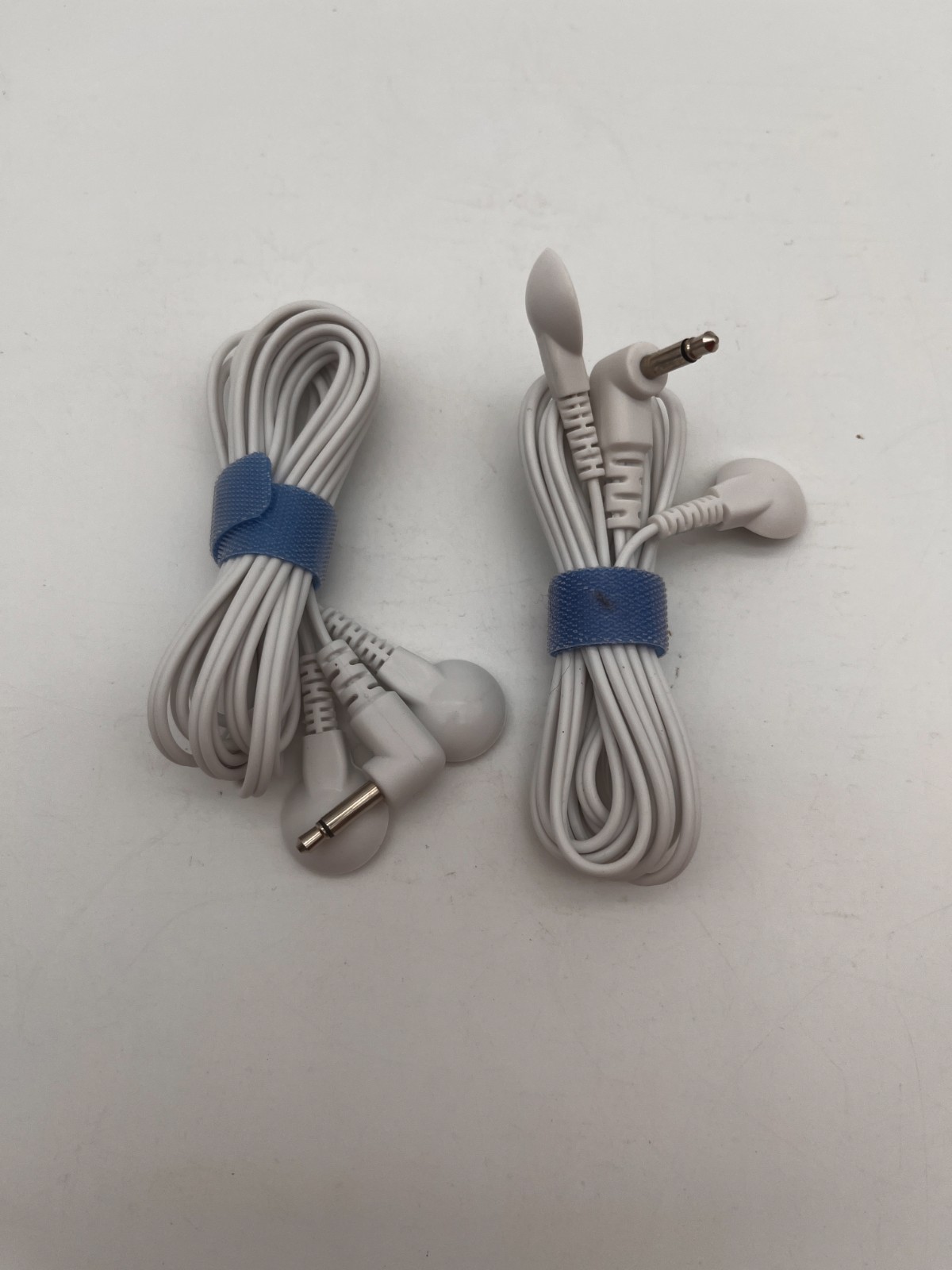 2X White TENS EMS Electrode Lead Wires with Snap Connectors Replacement Cables