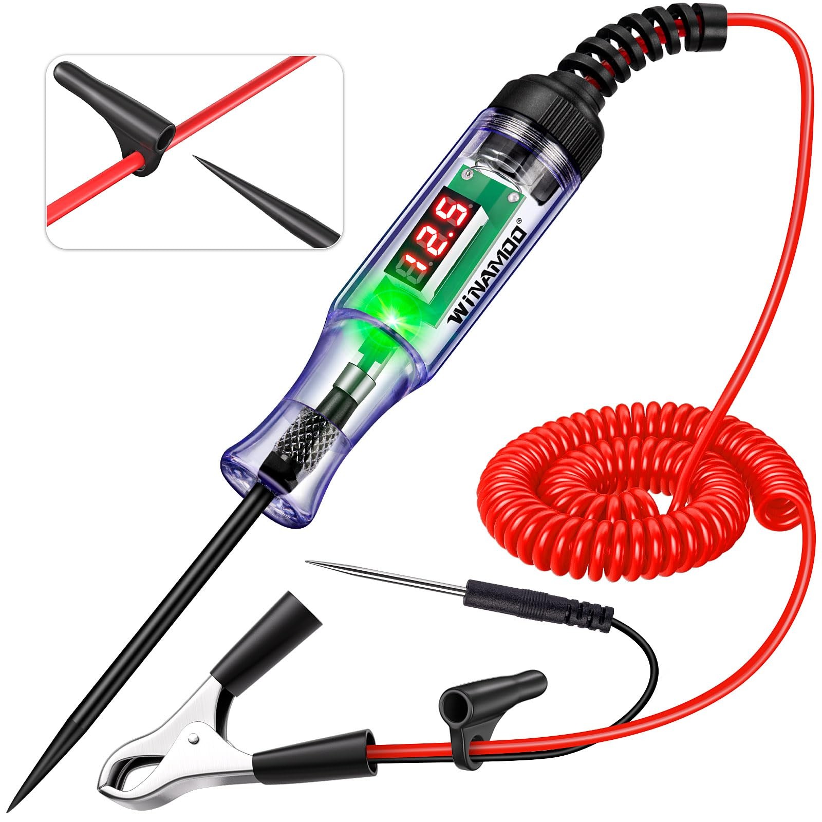 Upgrade Automotive Test Light with 3-80V LED Digital Voltage 3V-80V, black