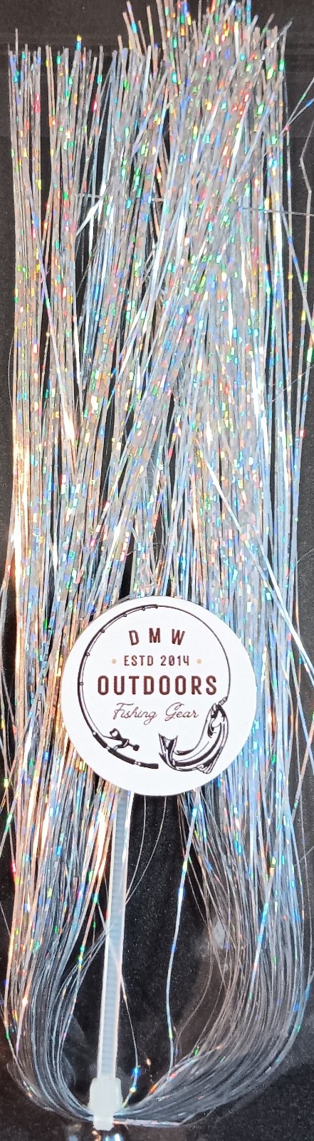 Flashabou .37mm, 11-1/2" long, DISCO SILVER, Fly Tying, Lures, Jigs, Flash