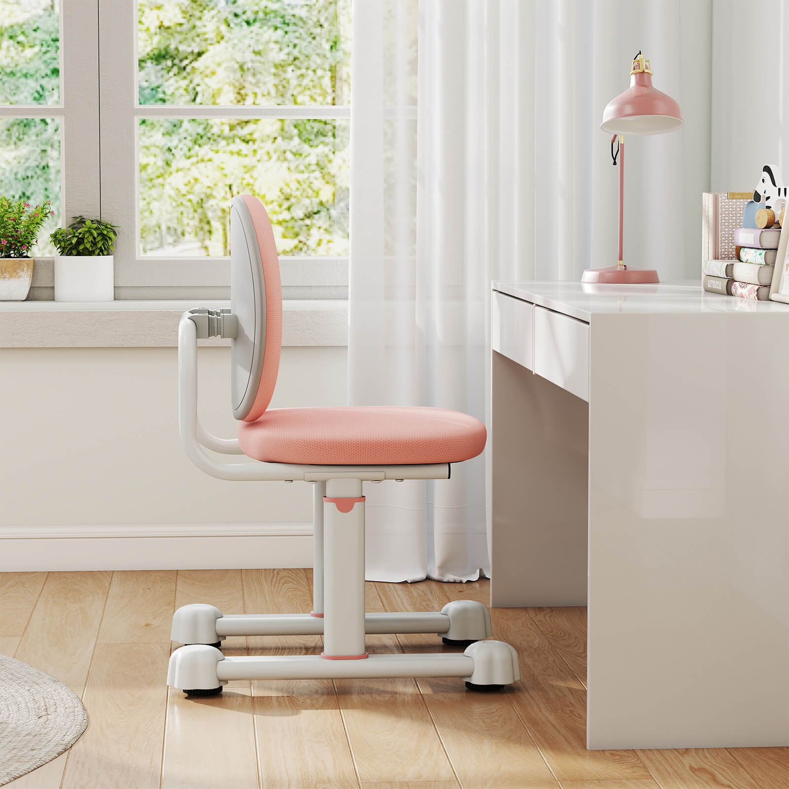 Kids Desk Chair w/Double Back Support Adjustable Height Upholstered Computer