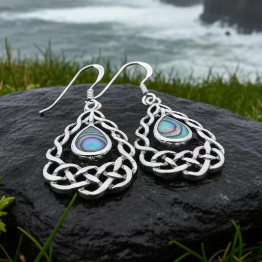 Celtic Knot Earrings Irish Scottish Wiccan Ladies Dangle Earrings 925