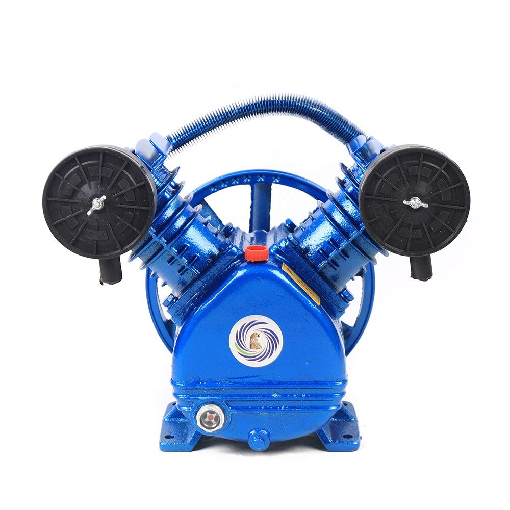 3HP 2Piston V Style Twin Cylinder Air Compressor Pump Head Single Stage Oil View
