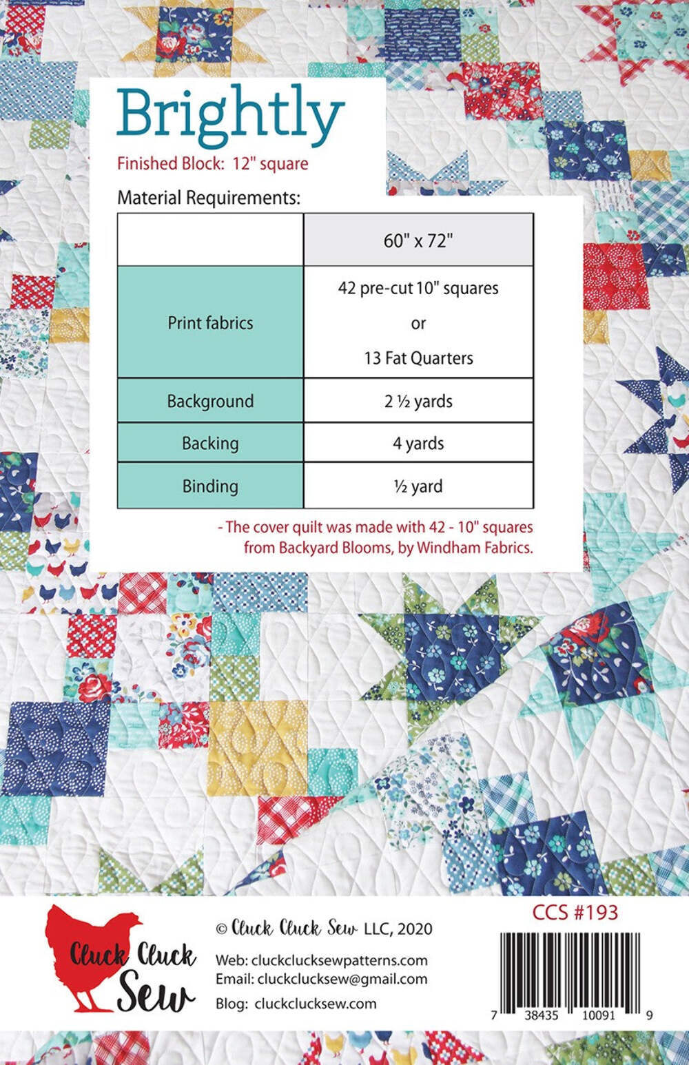 Brightly Quilt Pattern by Allison Harris for Cluck Cluck Sew