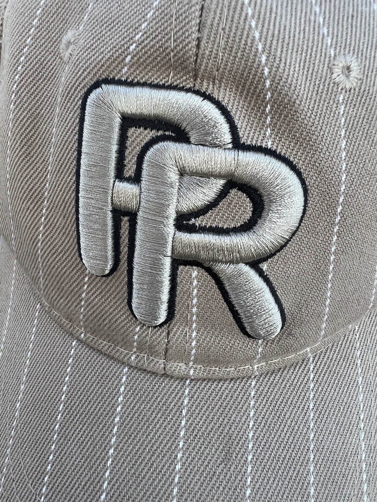 Round Rock Express Tan Pin Stripe Hat/Cap Embroidered Adj Hook Loop 20% Wool EUC