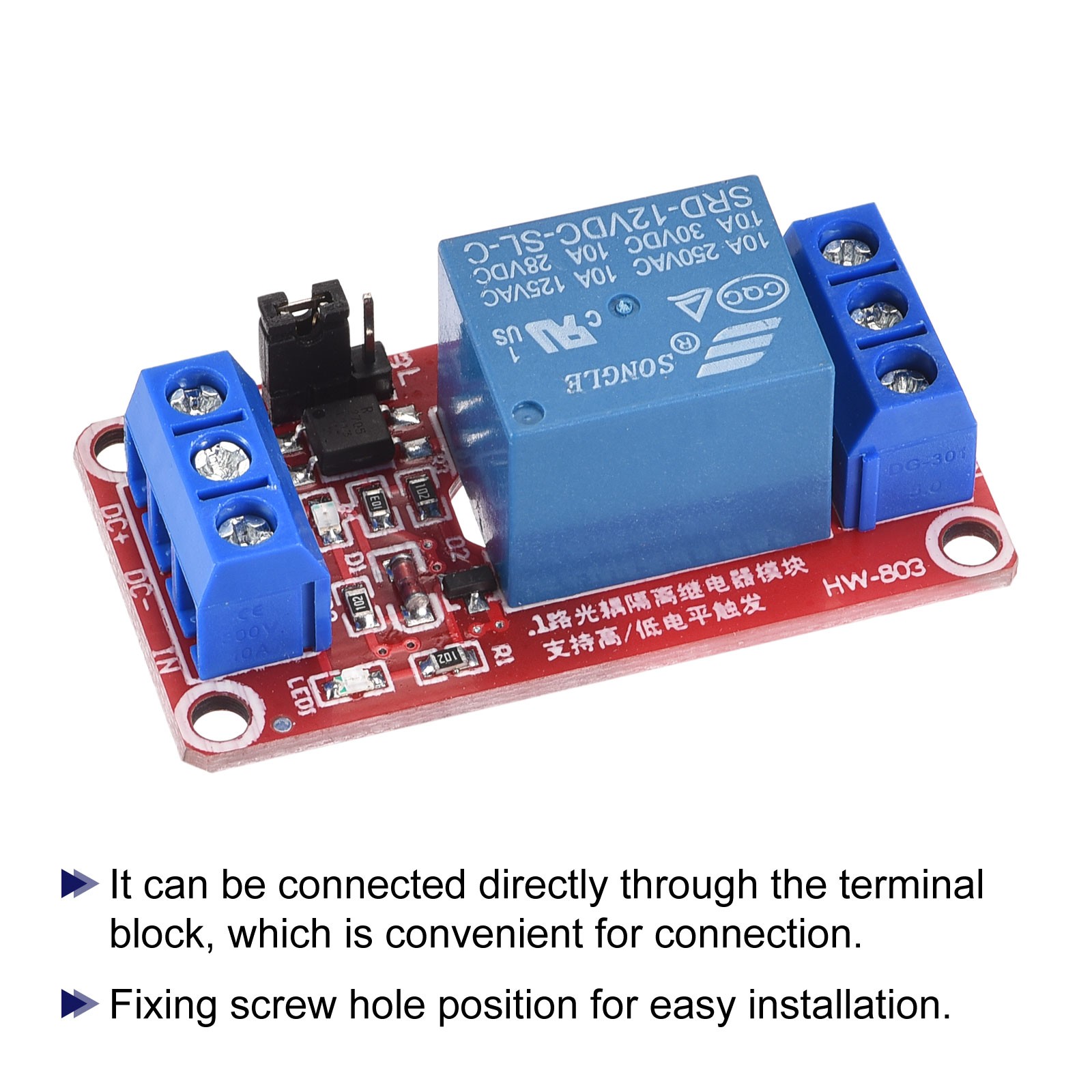 Relay Module 1 Channel 12V High Low Level Trigger Module Red Board
