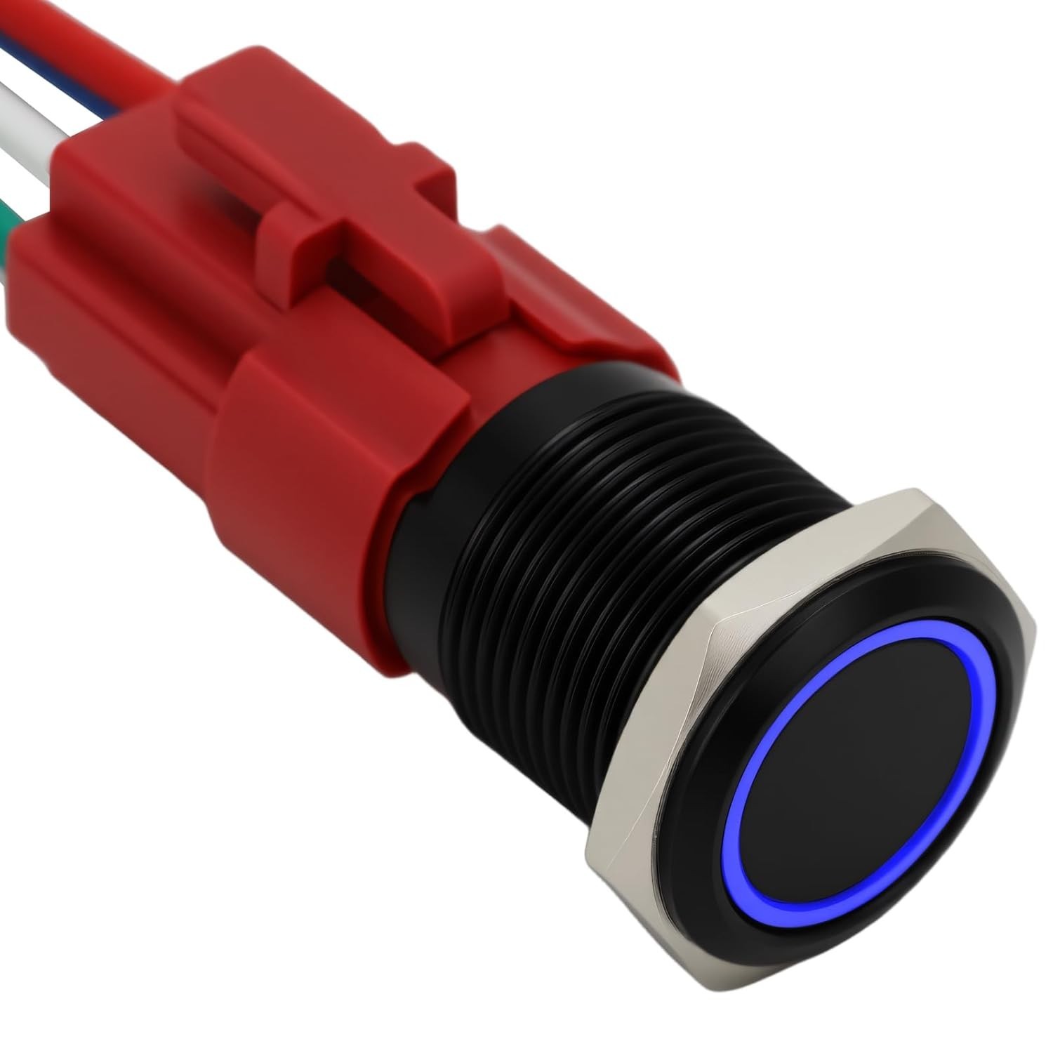16mm Latching Push Button Switch 12V LED wire socket On/Off