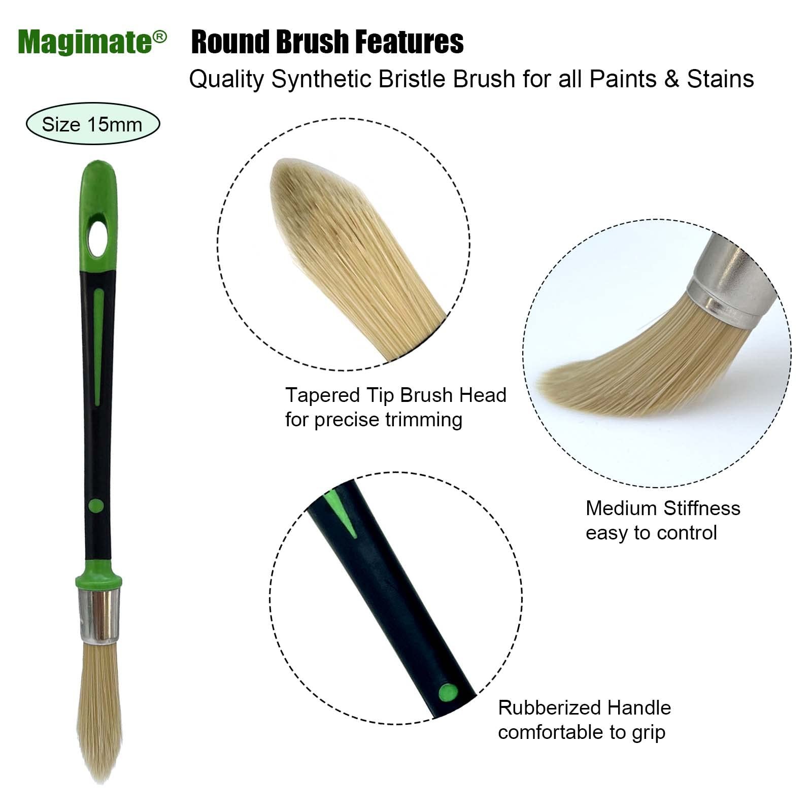 Small Paint Brush for Touch Ups, Trim Stain Brush for Sash, Baseboards, House...