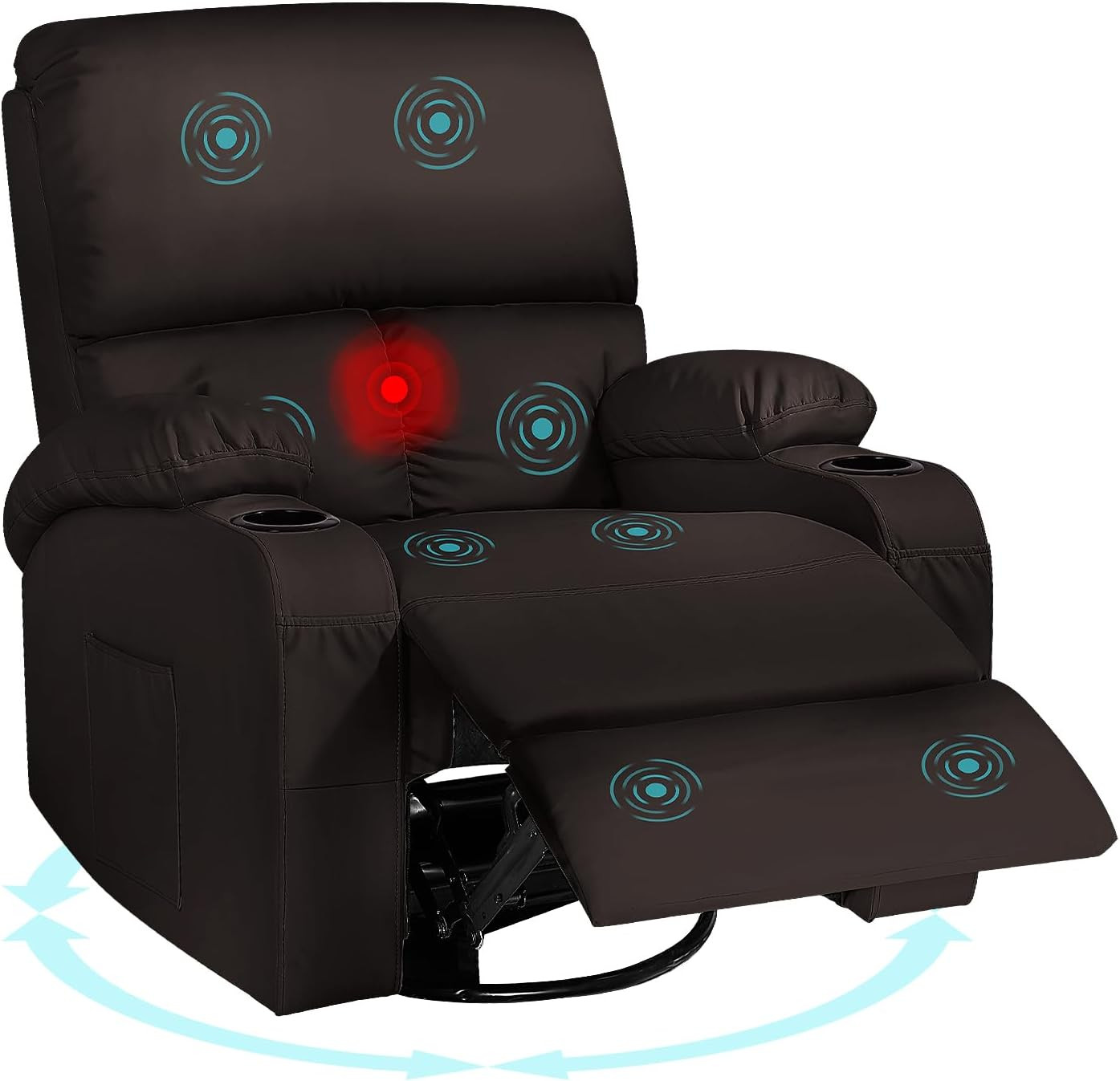 Rocking Recliner Chair, Massage Rocker Recliner Chair with Vibration Massage and