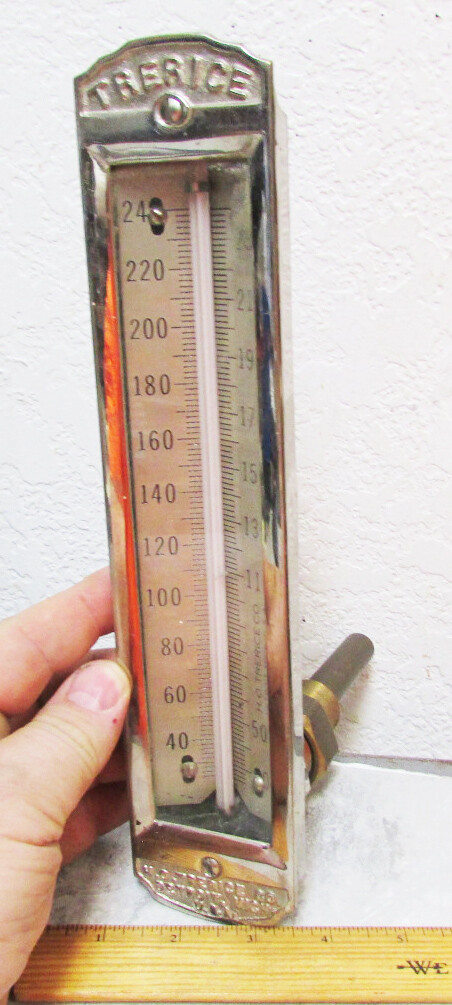 vintage Chrome plated HO Trerice industrial Thermostat (works!) 240 degrees F