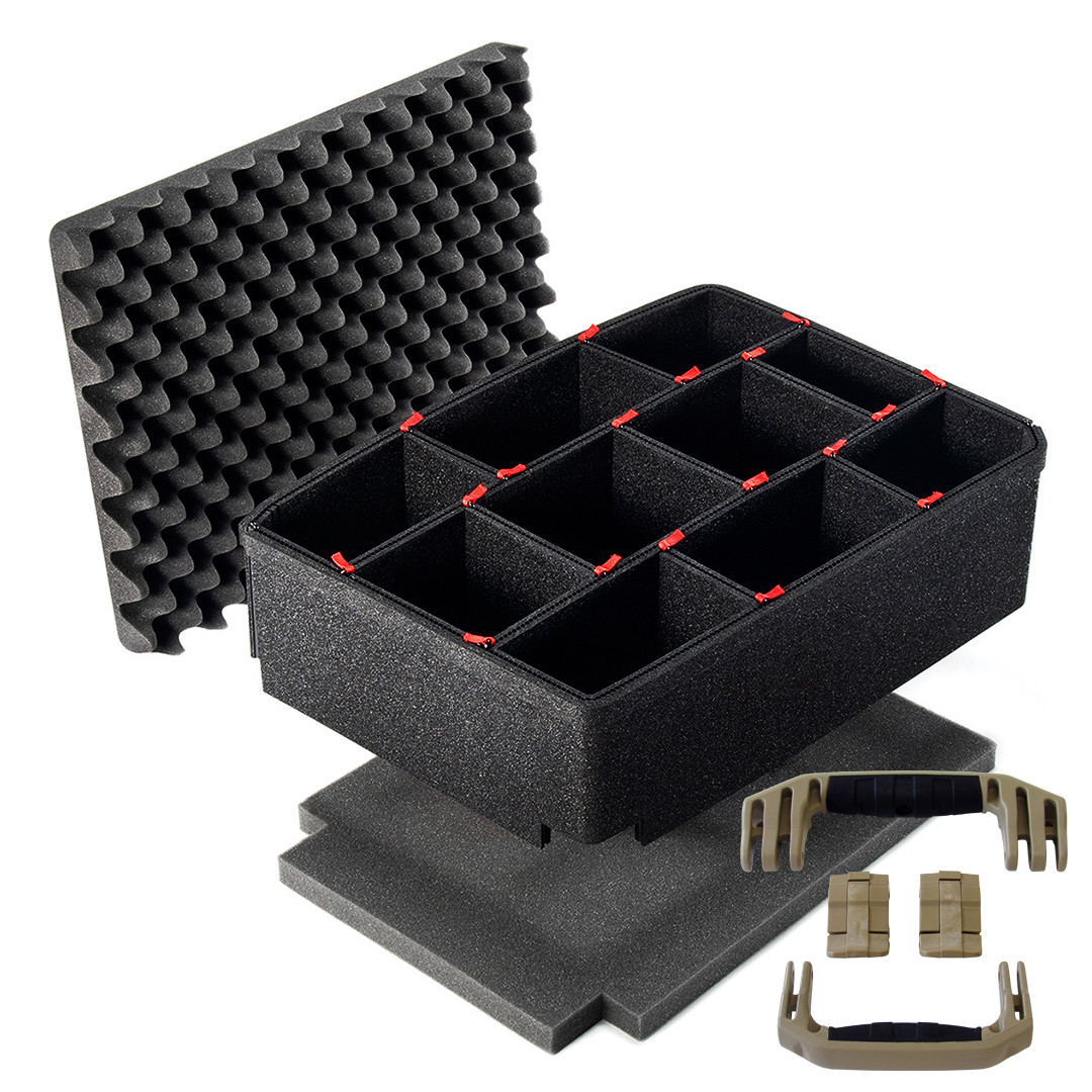 TrekPak Dividers for the Pelican 1510. Includes 2 Tan handles & 2 latches