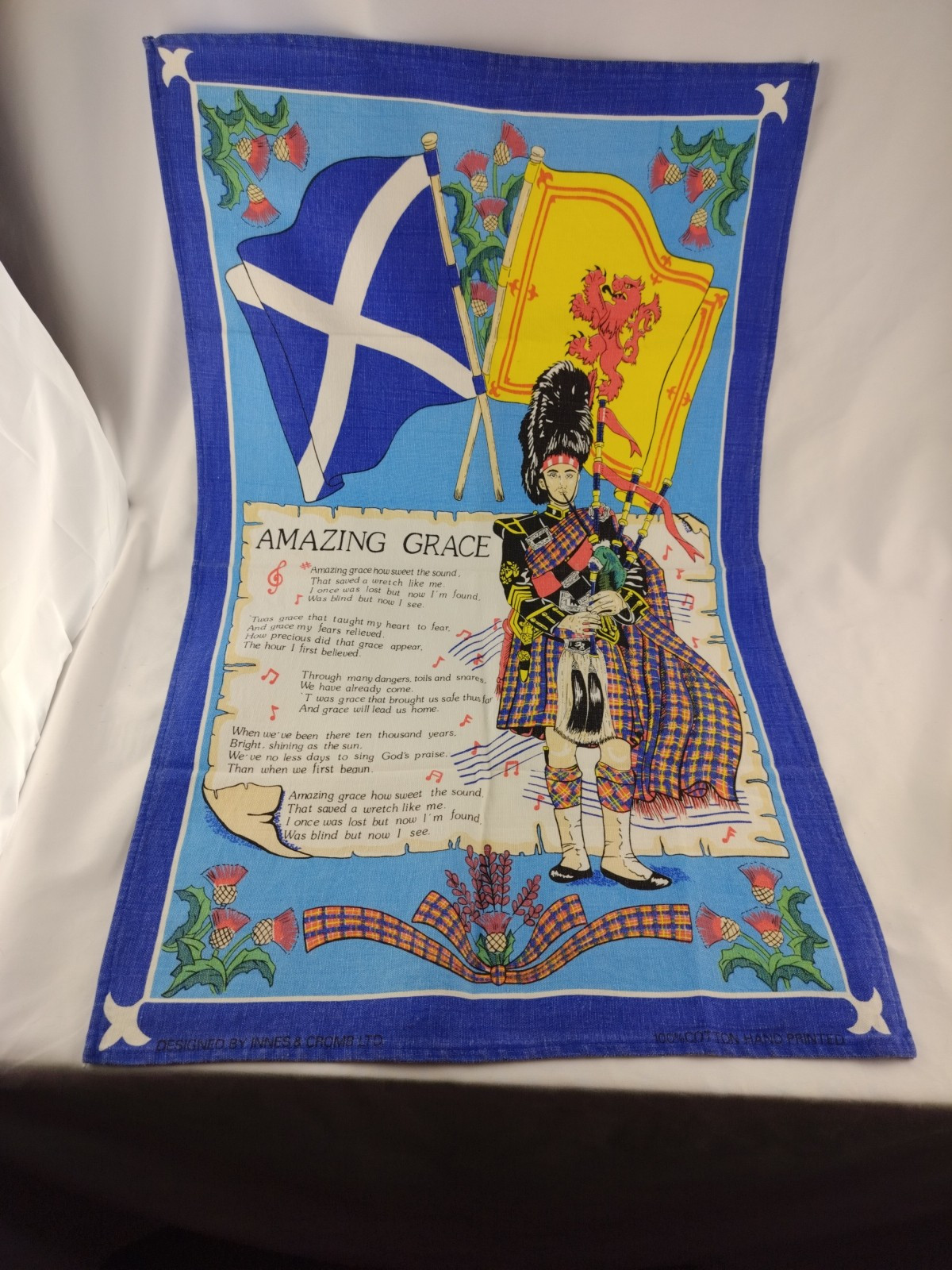 AMAZING GRACE INNES & CROMB Scottish cotton tea towel VINTAGE TEA TOWEL