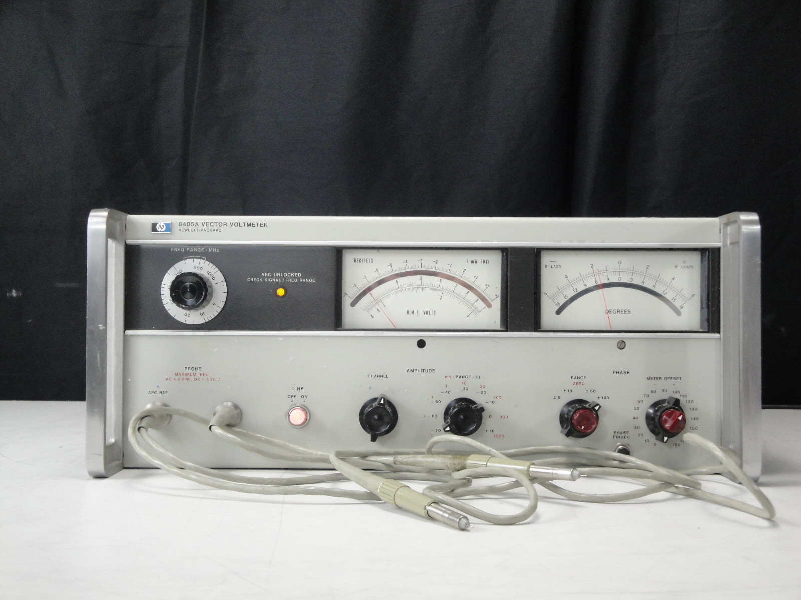 As-Is / Parts - Agilent / HP 8405A Vector Voltmeter w/ Two Probes Attached