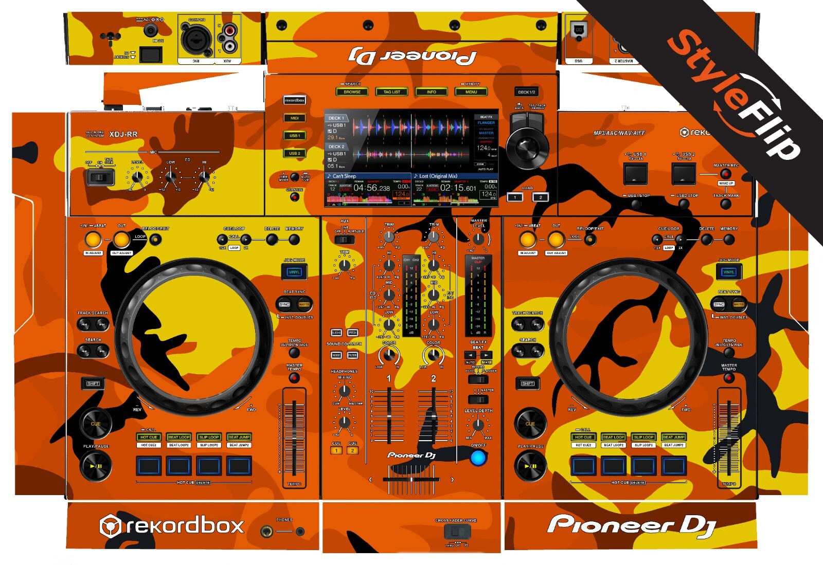 Pioneer XDJ-RR | Orange Camo | Protective Decal | StyleFlip Skins