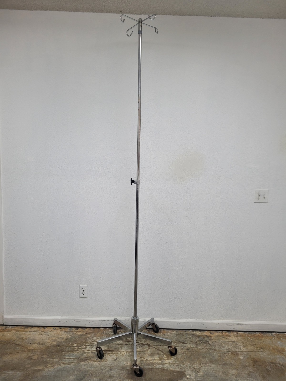 5 Leg IV Pole Stainless W/ 4 Hooks 70"-100"