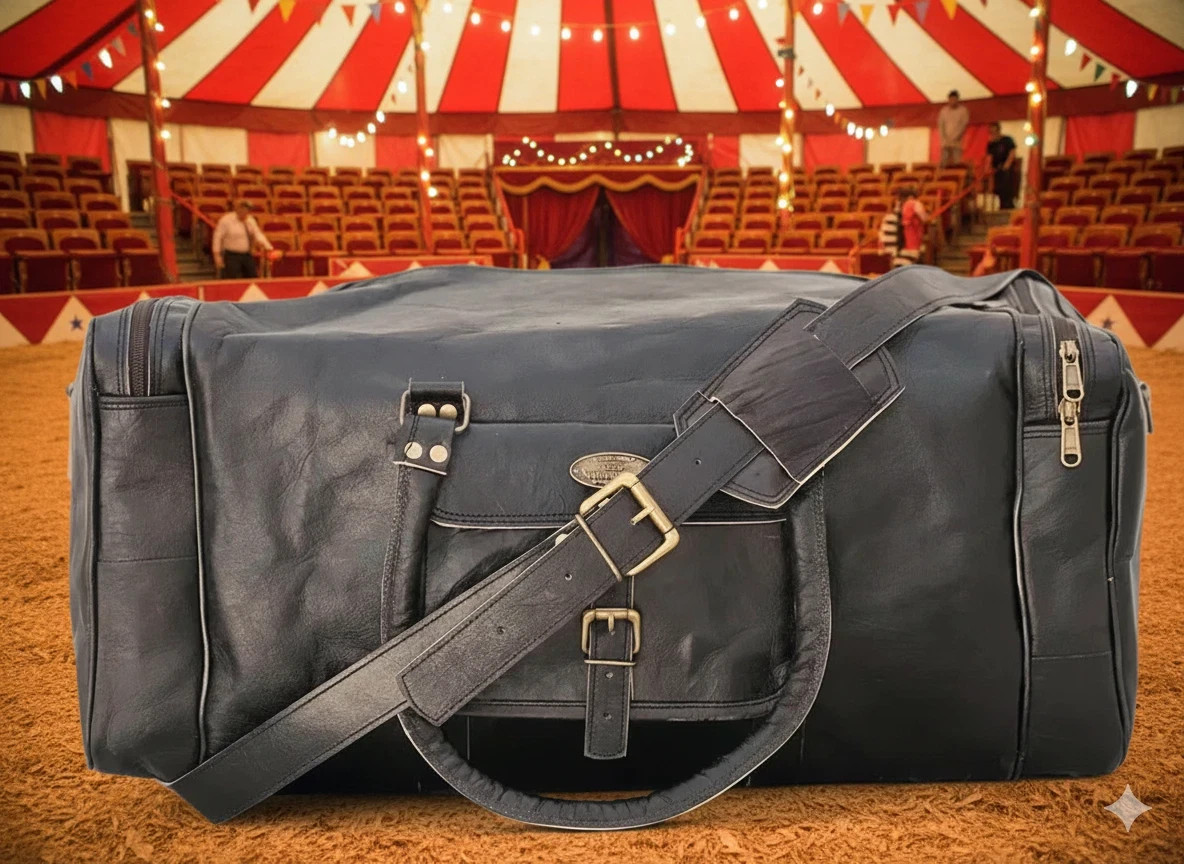 24" Goat  Hit Leather Travel Genuine Luggage Duffel Vintage