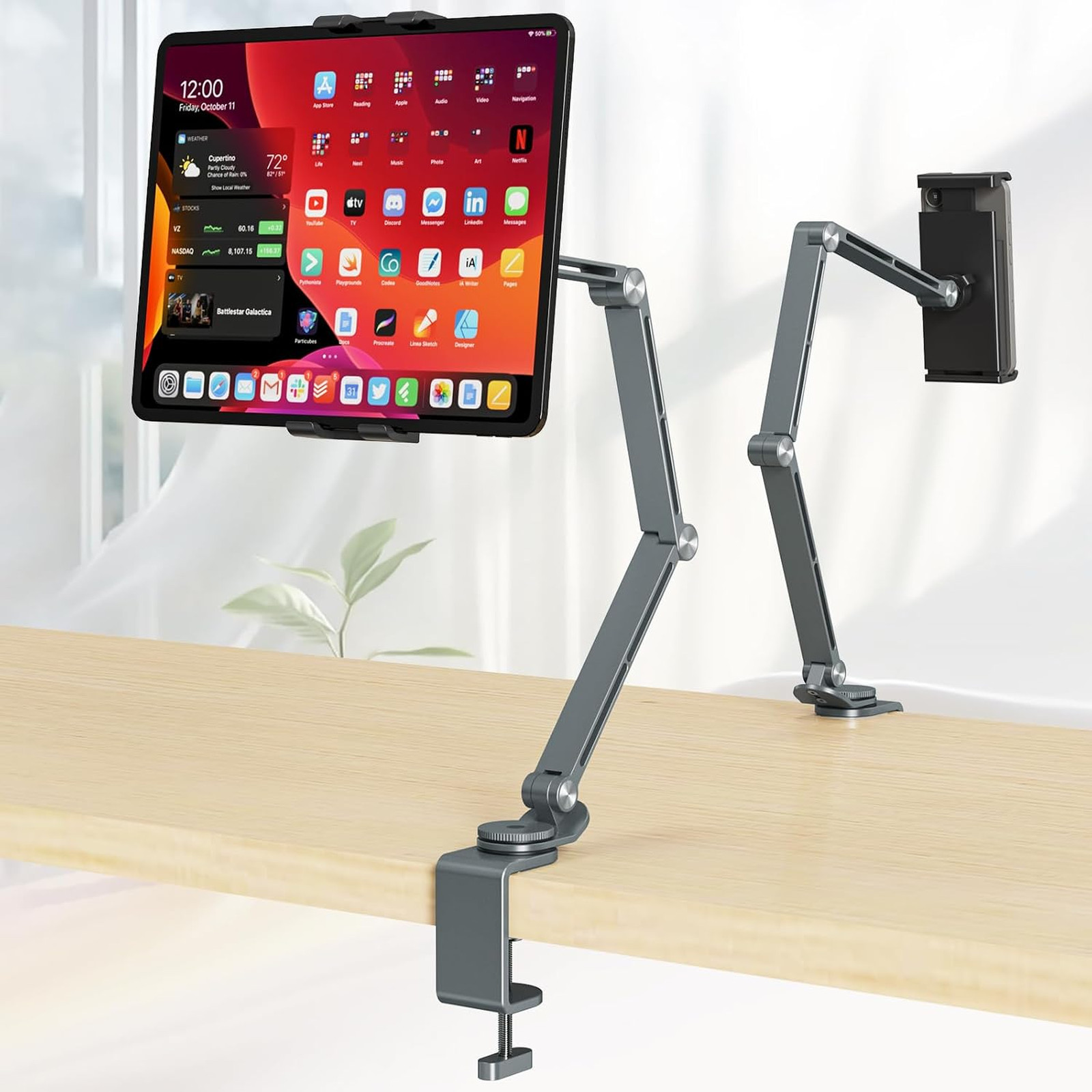 Adjustable Tablet Stand Holder with 360 Degree Rotation Aluminum Alloy for iPad