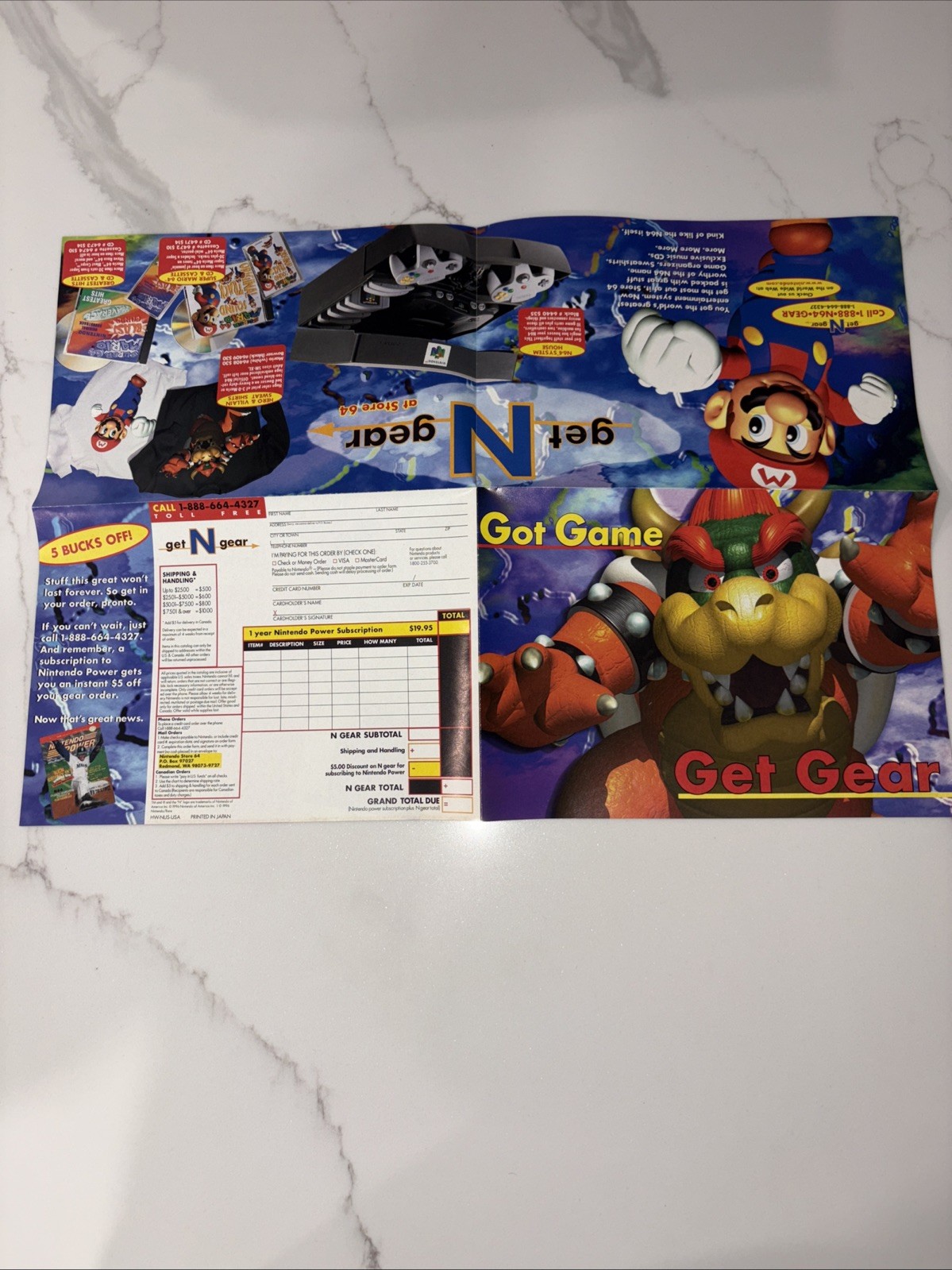 N64 Nintendo POWER 64 "Got Game Get Gear" Subscription Insert Catalog HW-NUS-USA