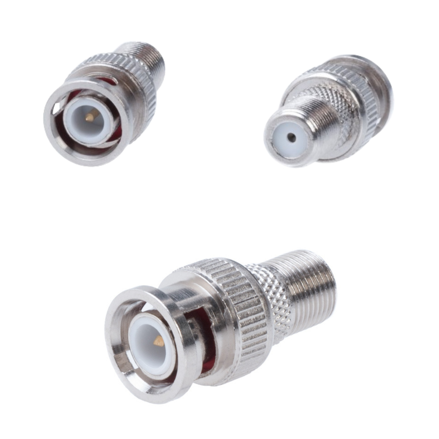 5 x BNC Male to F Female Coaxial Connector for CCTV Security Camera Cable LOT