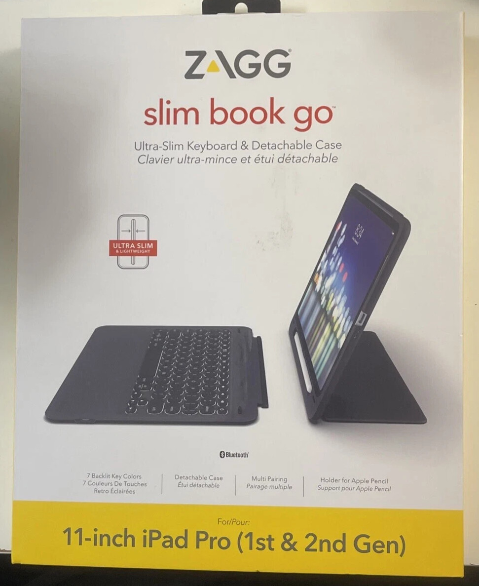 Zagg Slim Book Go Ultra-Slim Keyboard & Detachable Case - IPad Pro 11" 1 / 2 Gen