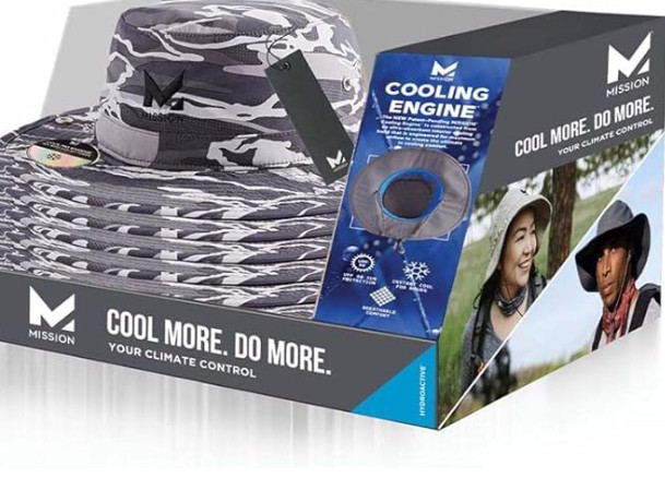 Lot of 10: Mission Bucket Hat Matrix Camo Silver Cooling Bucket Hat One Size