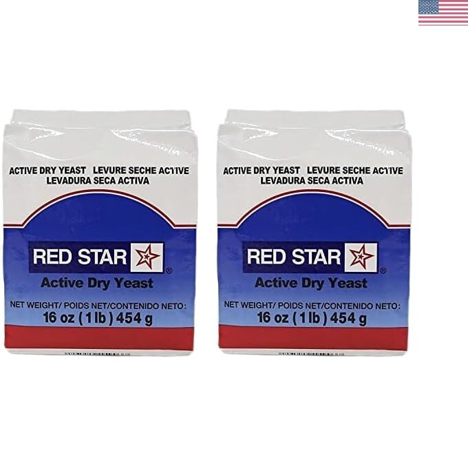Red Star Active Dry Yeast Pack of 2 - Kosher - 32 oz Total for Baking Success