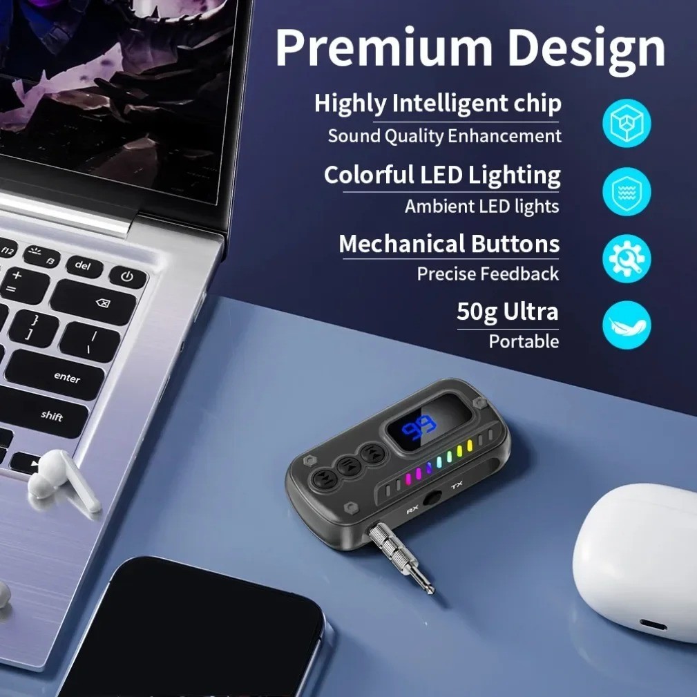 2 in 1 Wireless Bluetooth 5.3 Receiver Transmitter Adapter 3.5mm AUX Jack
