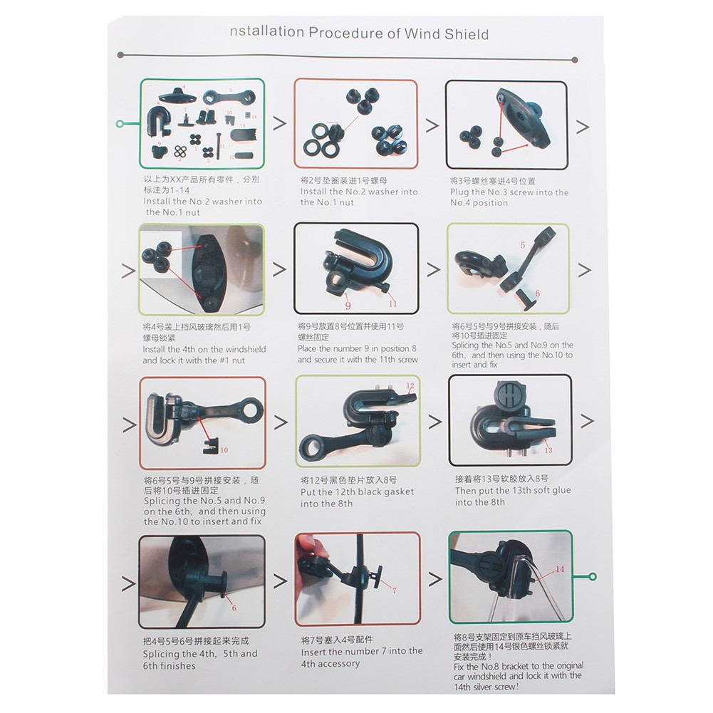 Clip-On Windshield Extension Spoiler Windscreen Deflector Motor Universal US