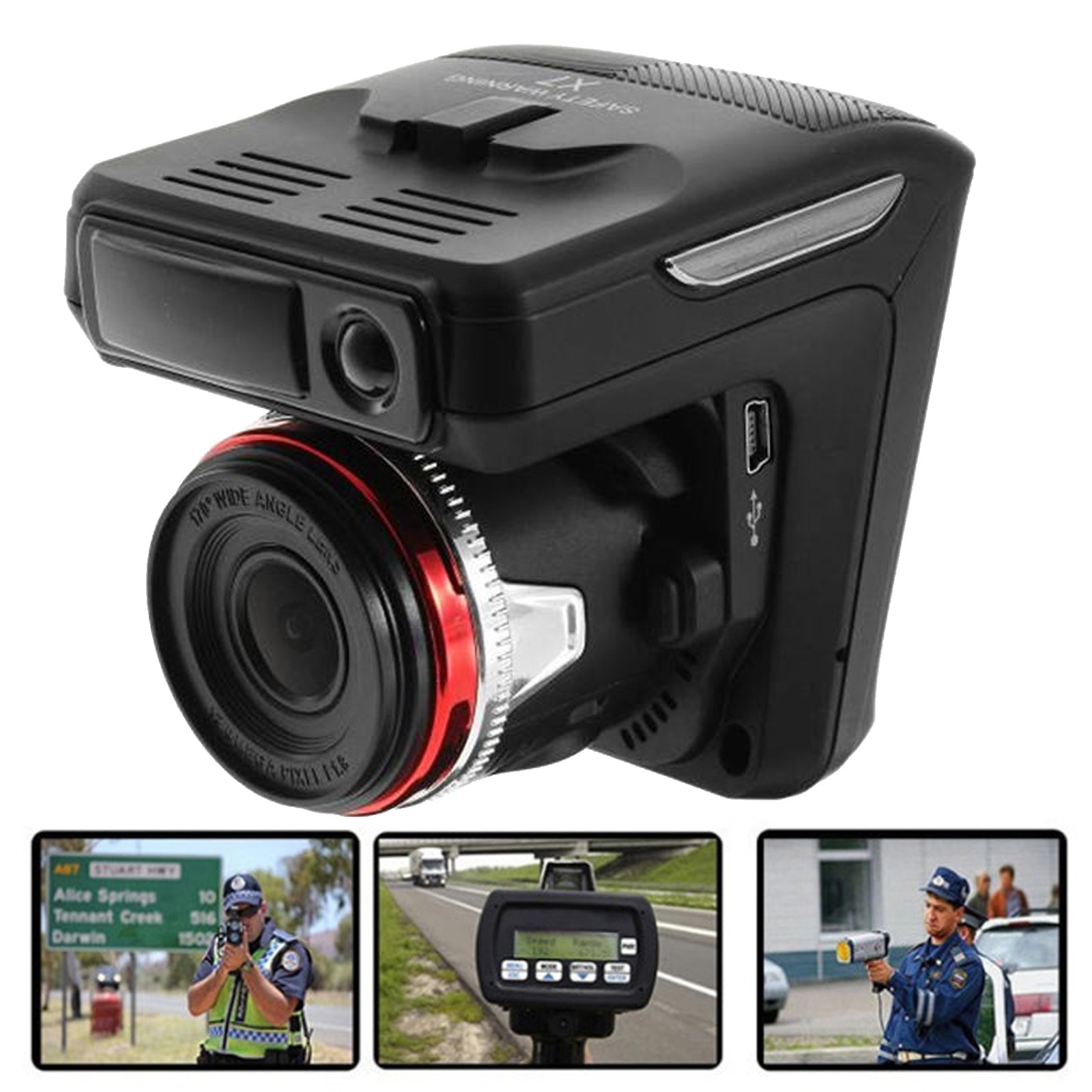 3in1 Laser Radar Detector 2.4" 1080P HD Car DVR  Dash Cam Camera Video Recorders