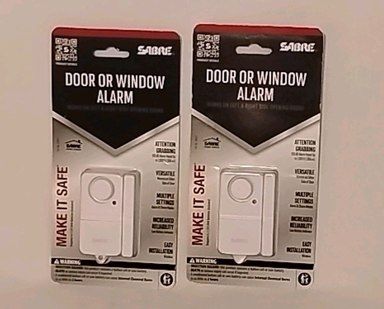Sabre HS-DWA2 Door & Window Alarm 120dB Siren Lot of 2 Alarms *Brand NEW*
