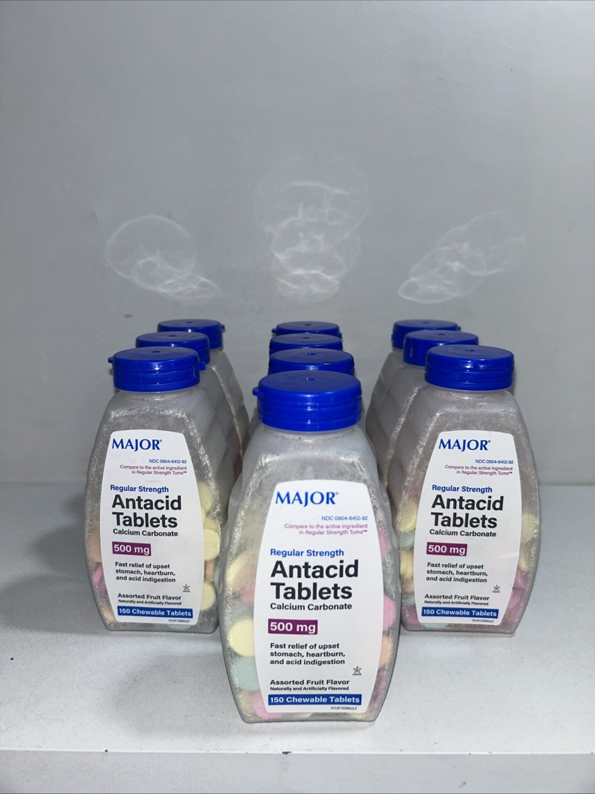 10 Sealed Major Antacid Tablets 500 mg, 150 Each