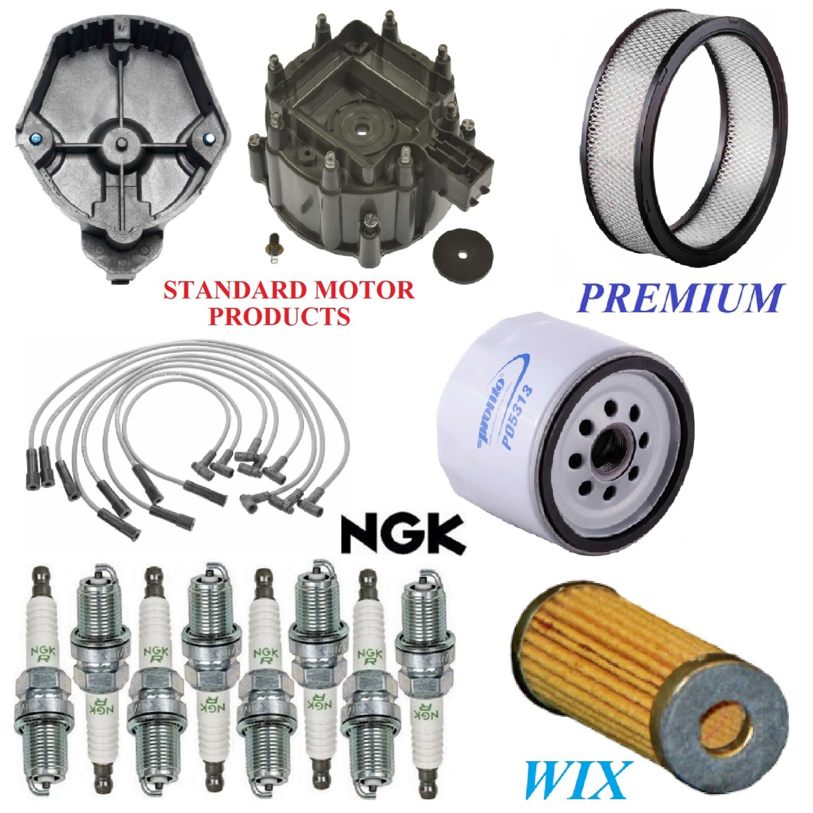 Tune Up Kit Filters Cap Wire Spark Plugs For CHEVROLET CAPRICE V8 7.4L 1975