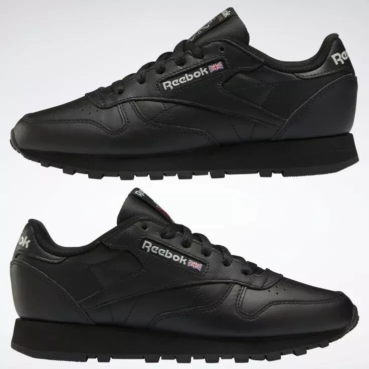Reebok Classic Leather All Black Mens Shoes