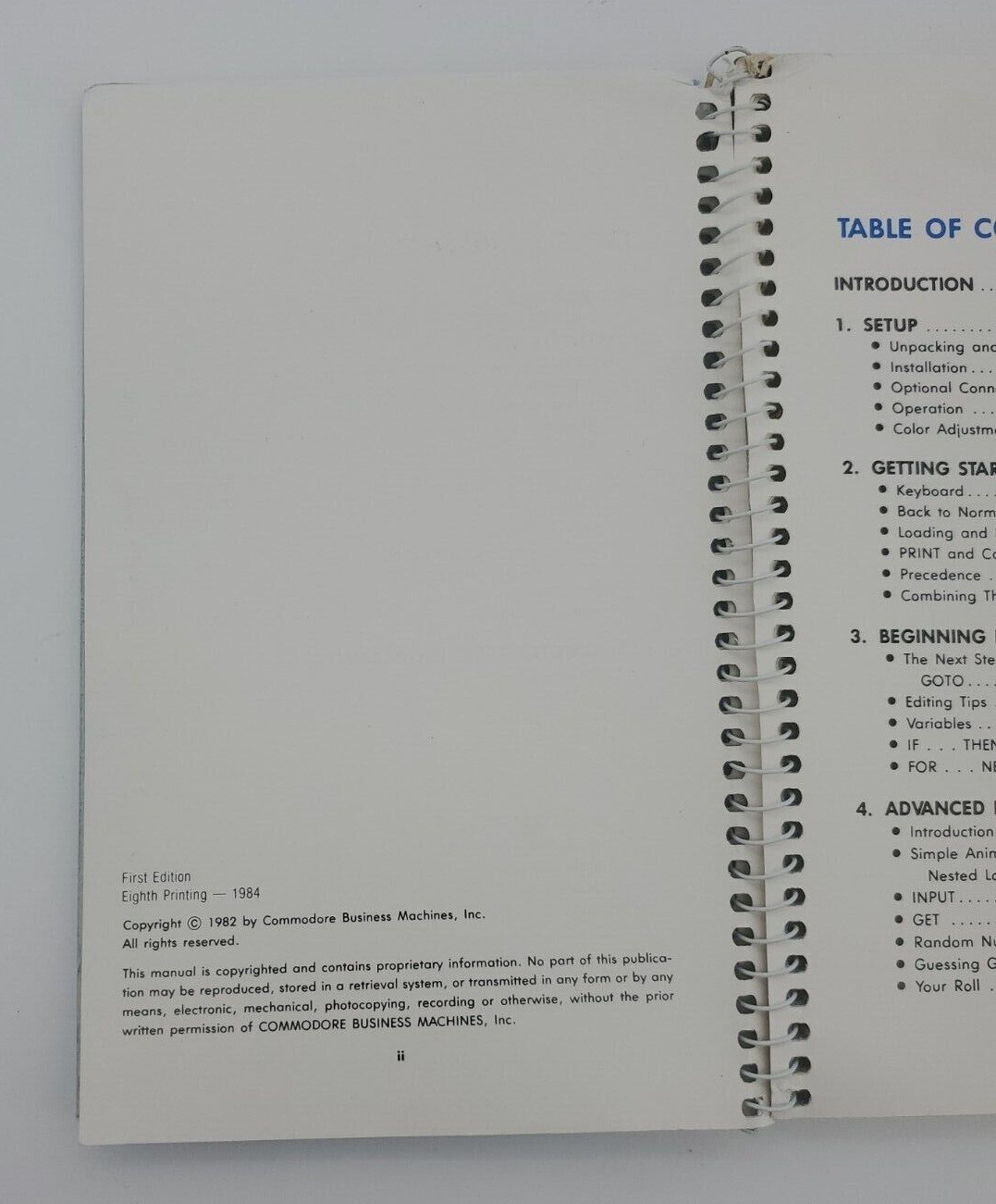Vintage 1983 Commodore 64 Computer User's Guide First Edition eighth Printing