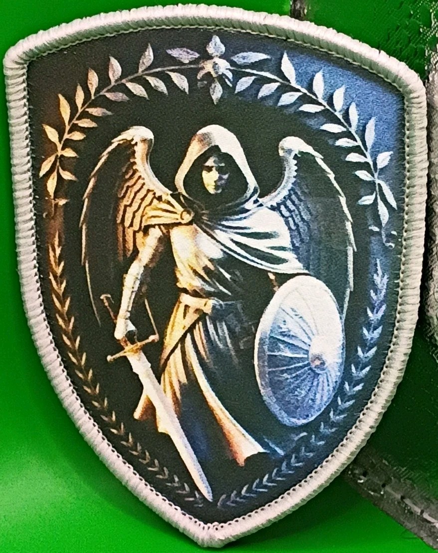 Tactical Archangel Shield Embroidered Border Hook & Loop Patch