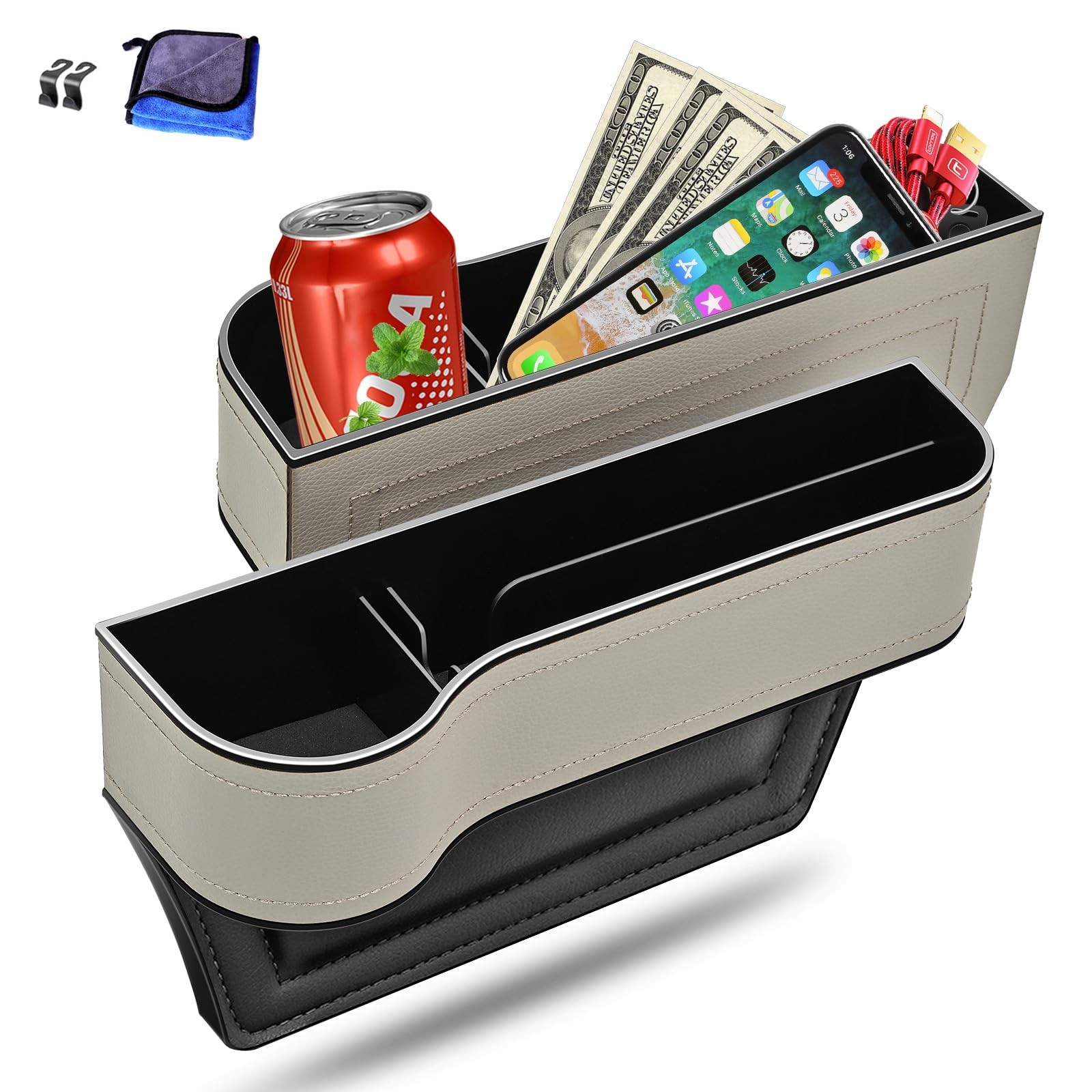 Car Seat Gap Filler Organizer, 2 Pack Multifunctional Car Seat Organizer, Aut...