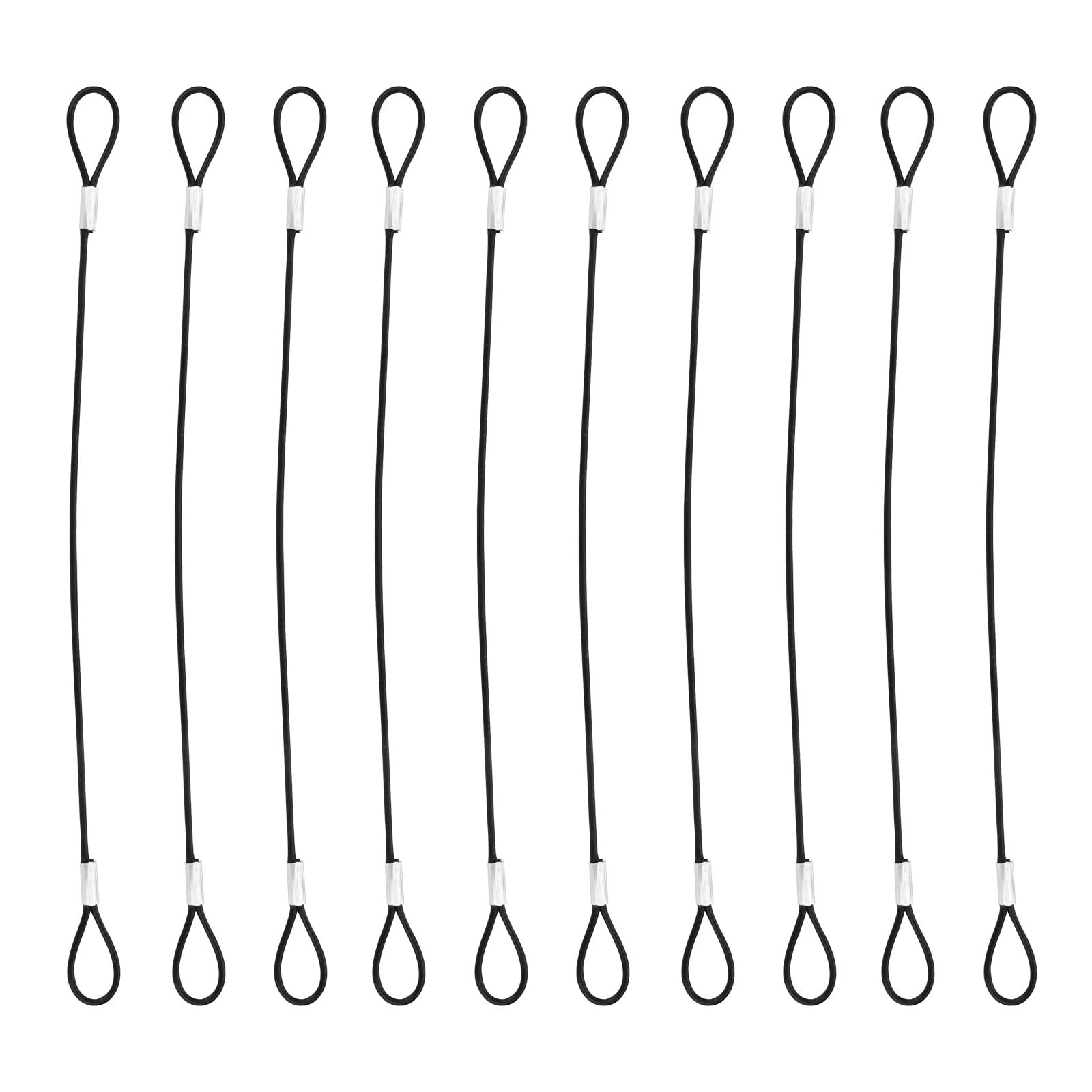 10 Pcs Stainless Steel Wire Cable with Loops 12 Inch Vinyl Coated Wire Rope L...