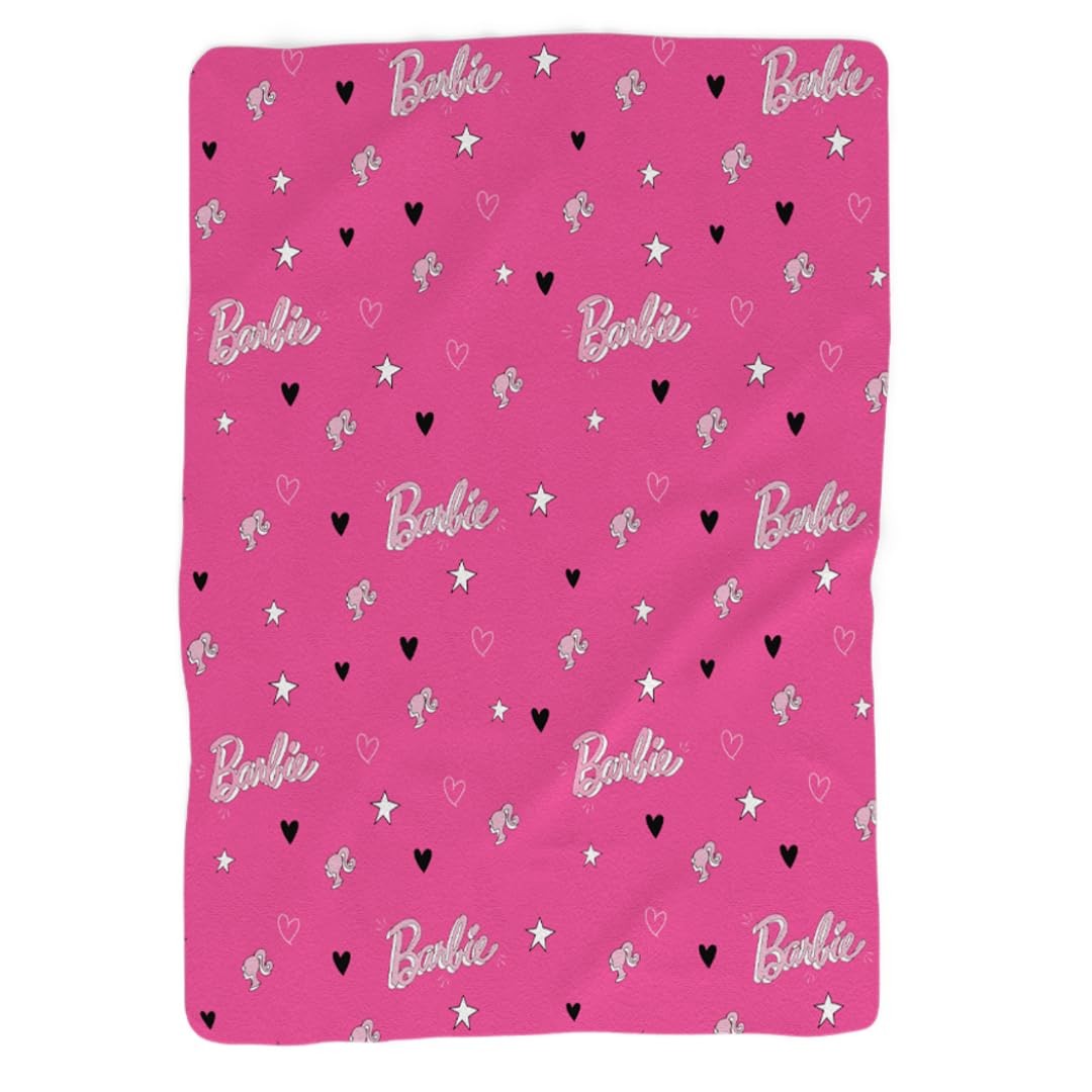 Collectibles Barbie Super Soft Micro Raschel Throw Barbiecore 50 In X 70 In