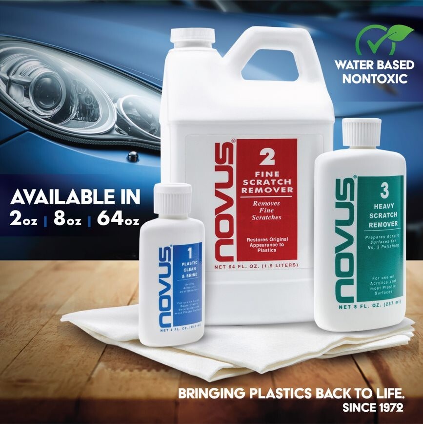 Novus #1 Plastic Polish & Scratch Remover, 8oz. Spray Bottle