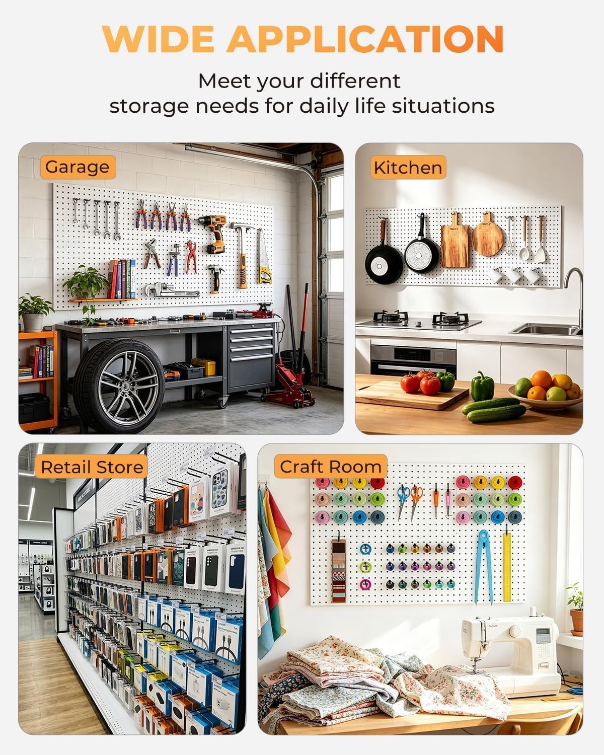 Versatile 2/4/6 Inch Pegboard Hooks - 120 Pack for Maximum Storage Capacity