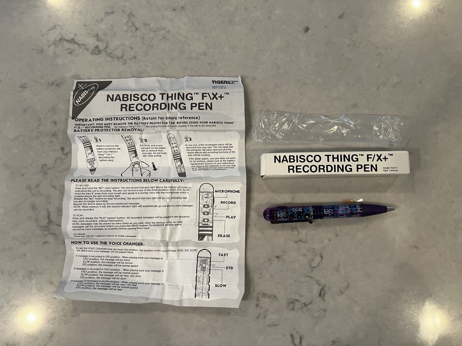 Vintage 1997 NABISCO THING F/X RECORDING PEN PROMOTIONAL OFFER BY TIGER NEW