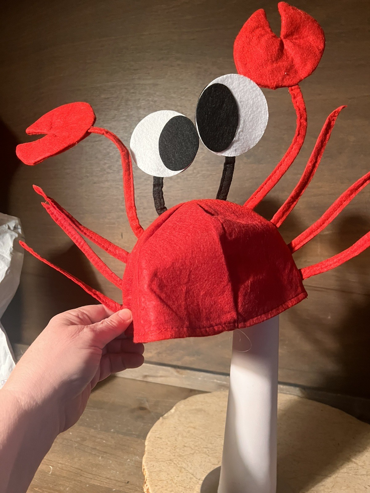 Crab Hat - Red - Felt - Costume Accessory - Adult  NEW NWOT ONE SIZE