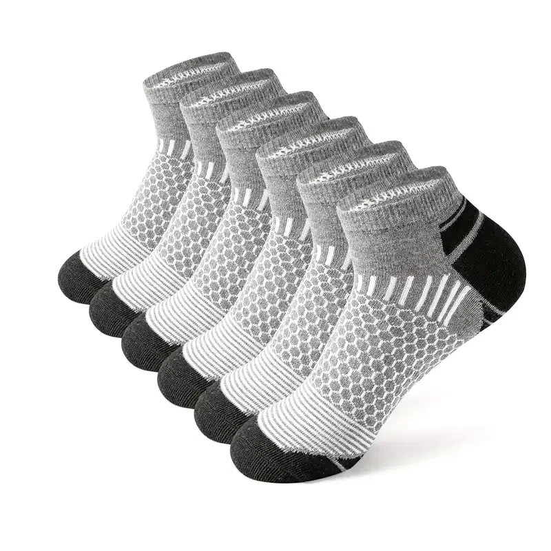 Six Pair Pack Men's Athletic Socks - Multi-Colored Sport Footwear, Short