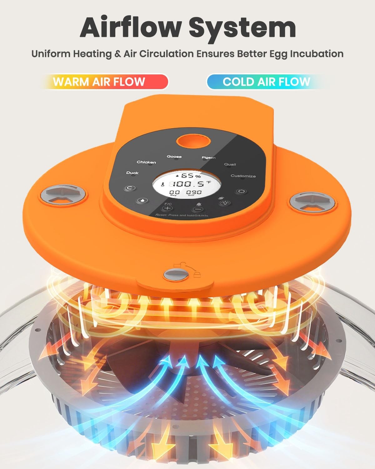 15 Egg Chicken Incubator Auto Temp Humidity Control Digital Egg Hatcher Flip