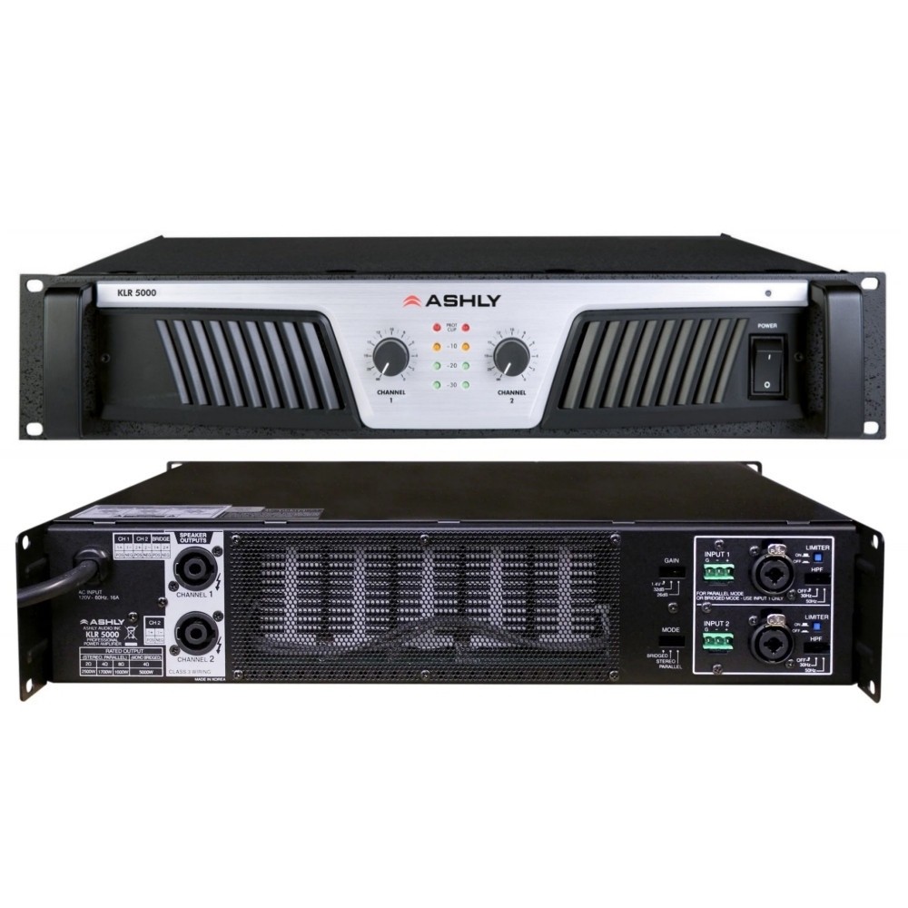 ASHLY KLR-5000 Professional 5000W Bridged 2 Channel Rackmount Amplifier