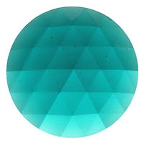 Stained Glass Jewels - Round 50mm Teal Faceted 2 Inch